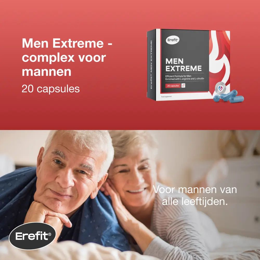 Erefit Men Extreme. Productinformatie. 20 capsules, 20 doseringen, 1 capsule per dag.