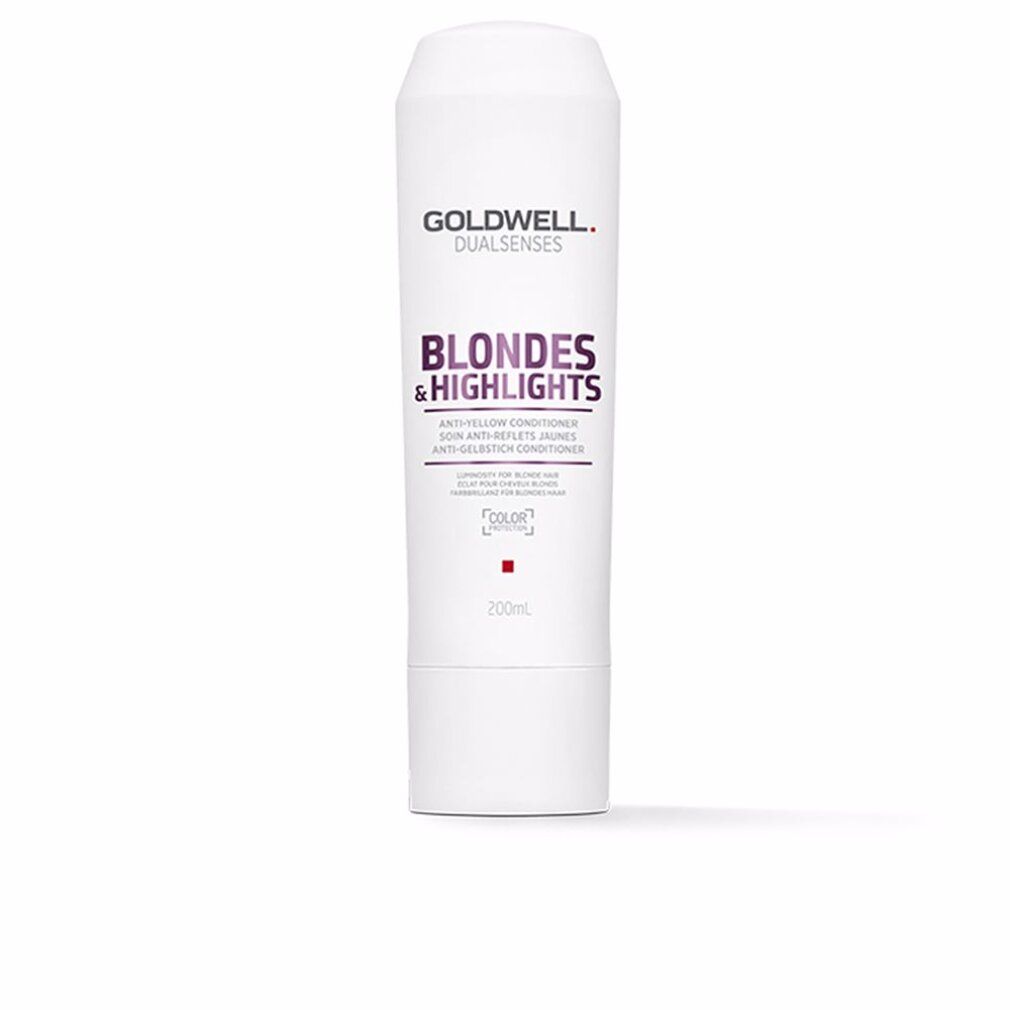 Witte tube Goldwell Dualsenses Blondes & Highlights Anti-Yellow Conditioner. 200ml. Productafbeelding.