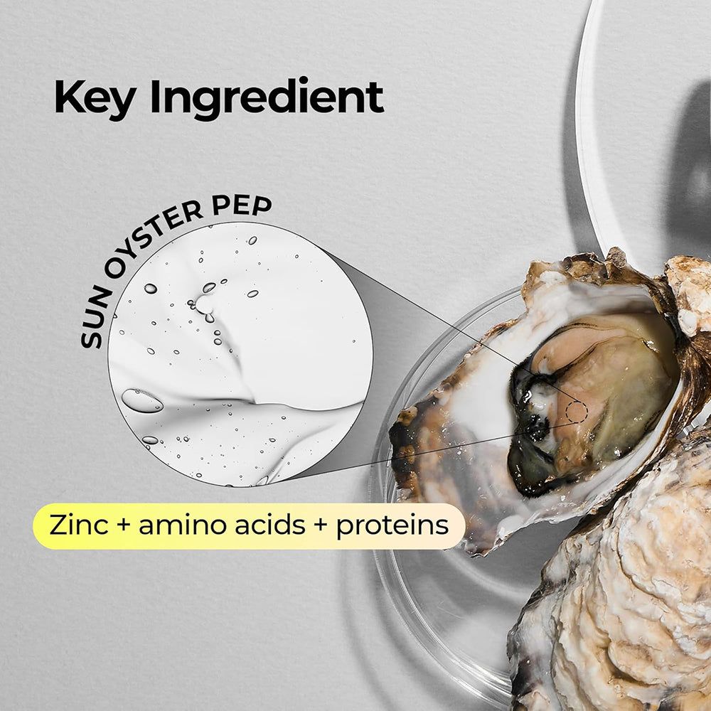 Belangrijkste ingrediënt: Oester met close-up van oesterpeptide-extract.