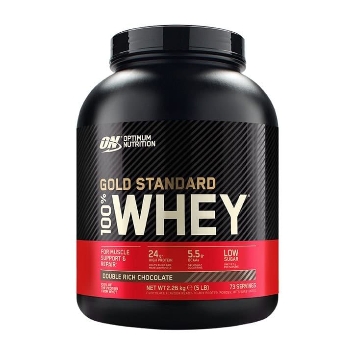 Optimum Nutrition Gold Standard 100% Whey Proteïne, Double Rich Chocolate smaak, 2,26 kg.