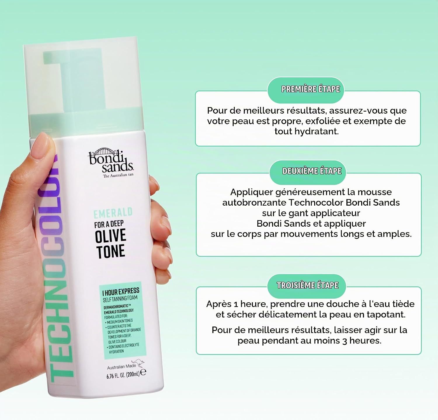 Mousse autobronzante Bondi Sands Technocolor Emerald.