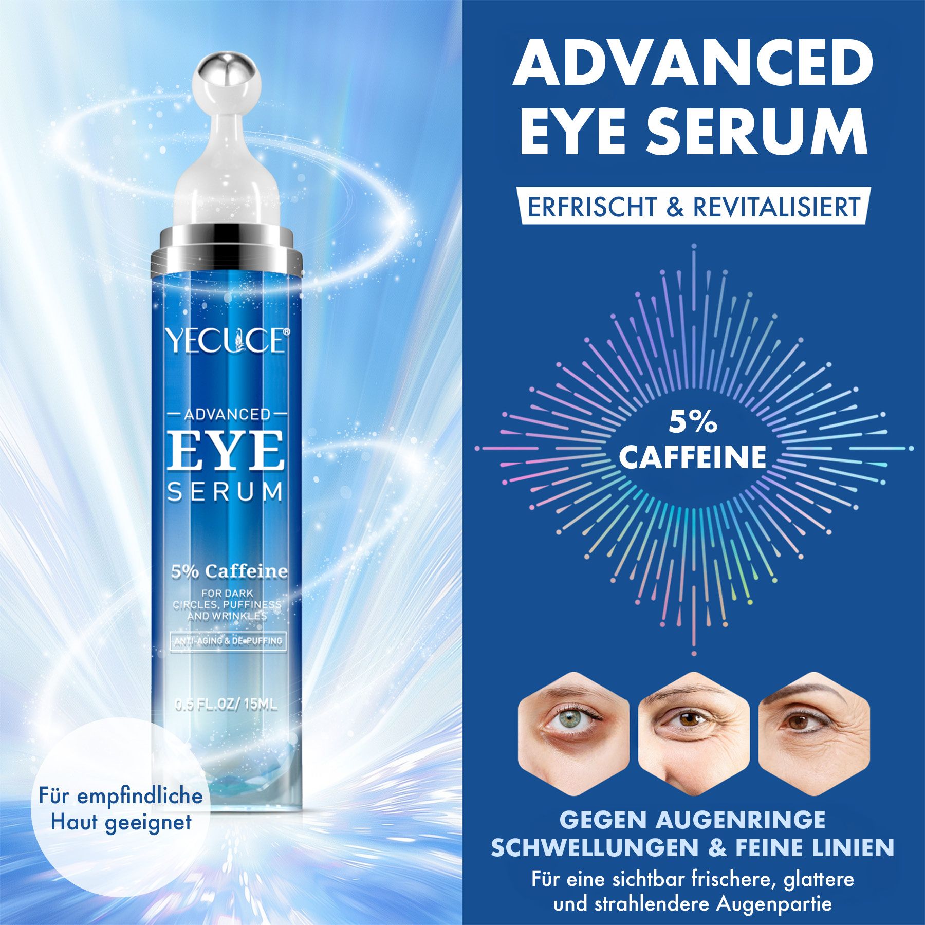 ALIVER Oogserum tegen donkere kringen met retinol en cafeïne