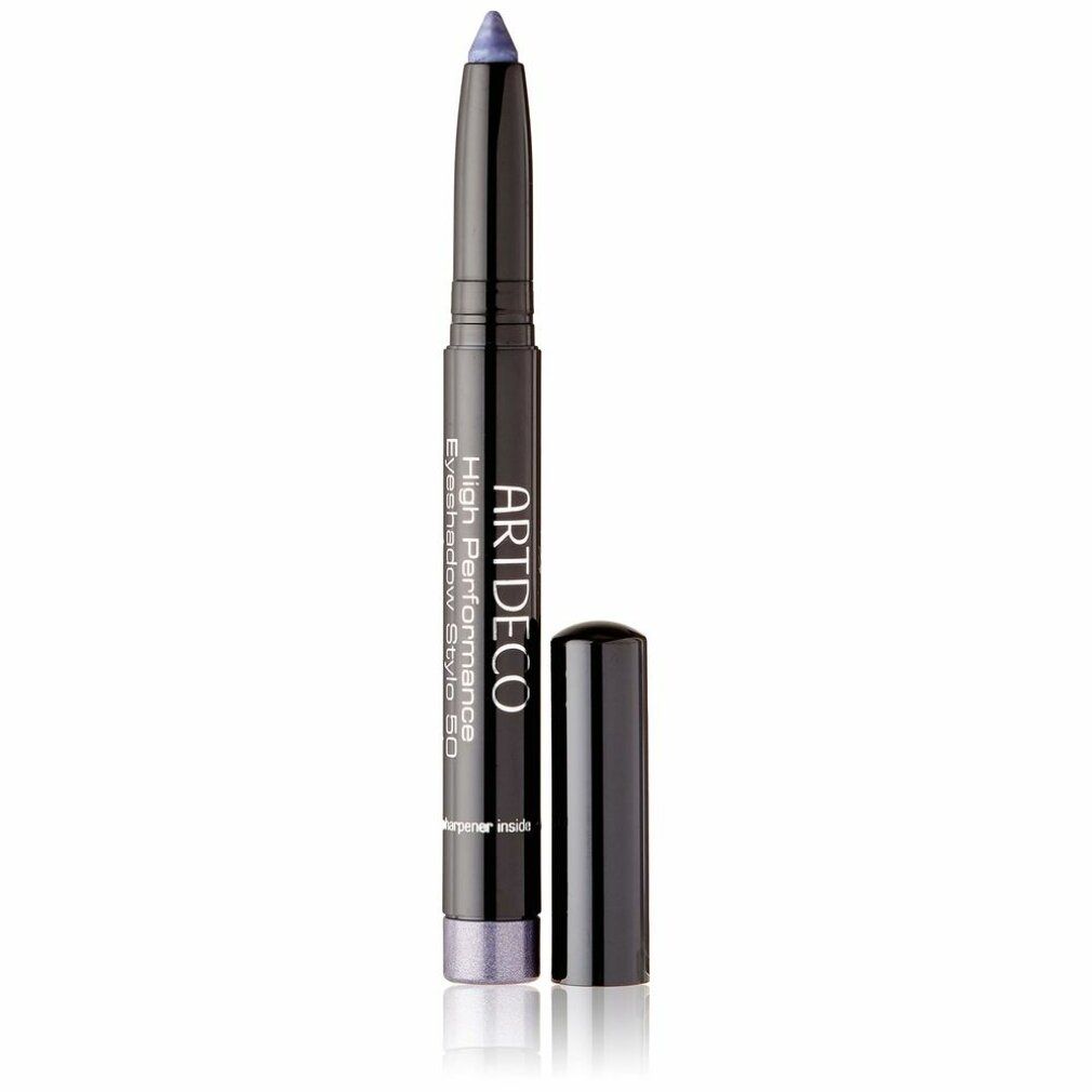 Artdeco High Performance Eyeshadow Stylo. Grijze stift met zwarte dop. Productnaam en logo zichtbaar.