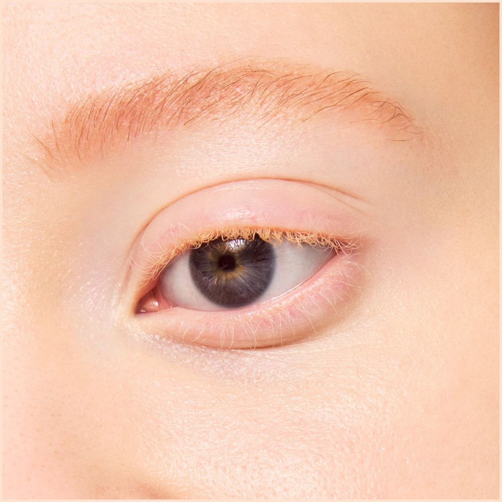 Gros plan sur un œil avec sourcils et eye-liner maquillés.