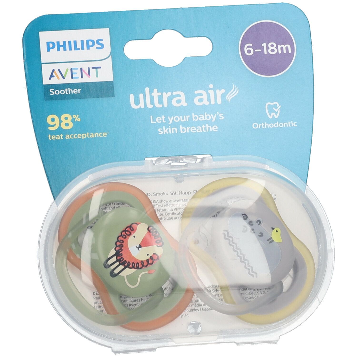 Philips Avent Ultra Air Sucette 6-18 Moins SCF085/17