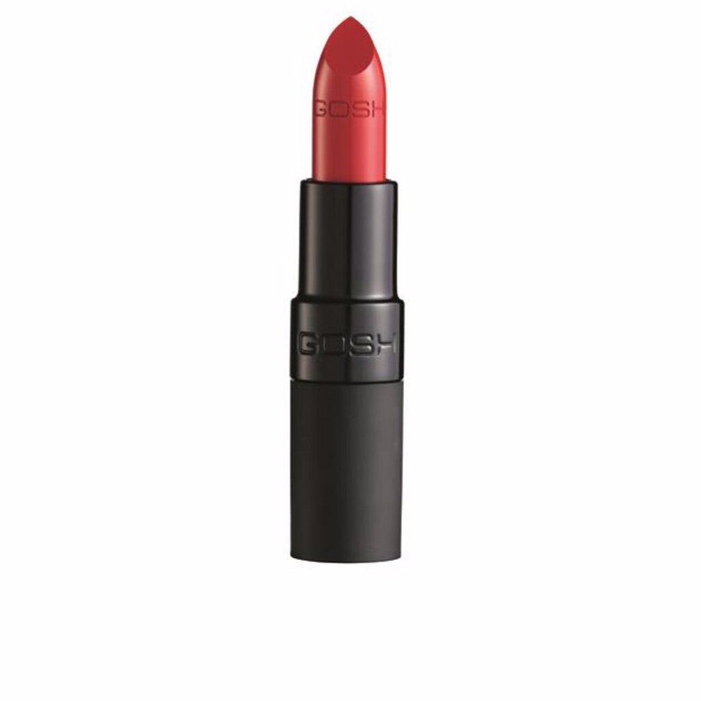 Rouge à lèvres rouge, étui noir, marque Gosh. Matt Classic Red.