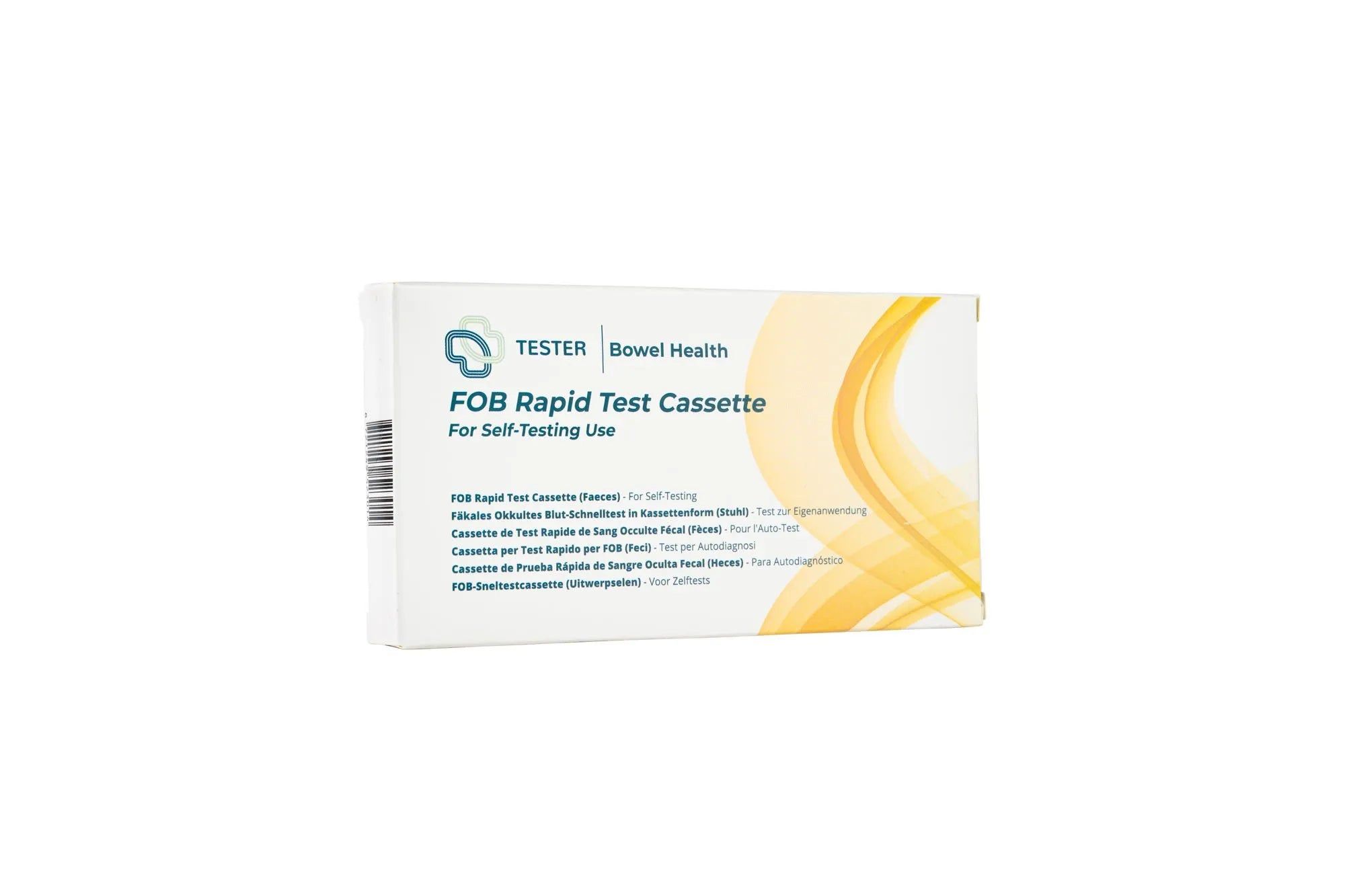 Verpakking van de FOB Rapid Test Cassette voor zelftesten.