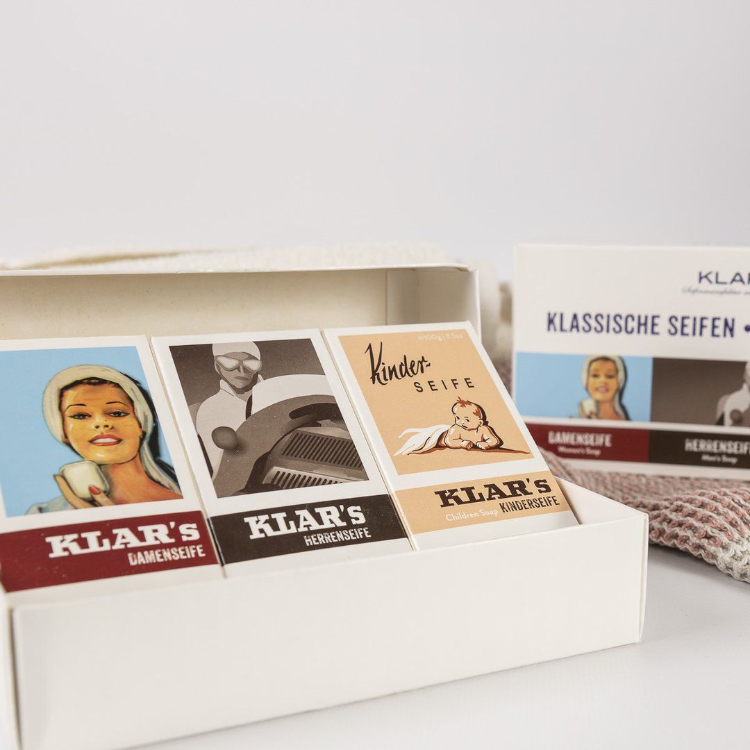 Klar-Seifen - Gift Set - klassieke dames-, heren-, kinderzeep