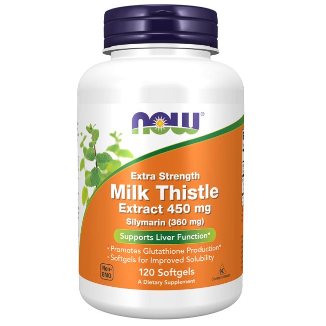 Now Foods Chardon-Marie Extra Fort 450 mg Softgels. Soutient la fonction hépatique. 120 unités.