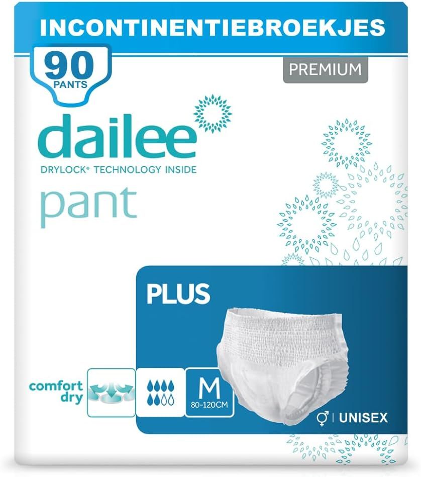 Emballage Dailee Pants Plus, 90 pièces, taille M, unisexe. Qualité premium.