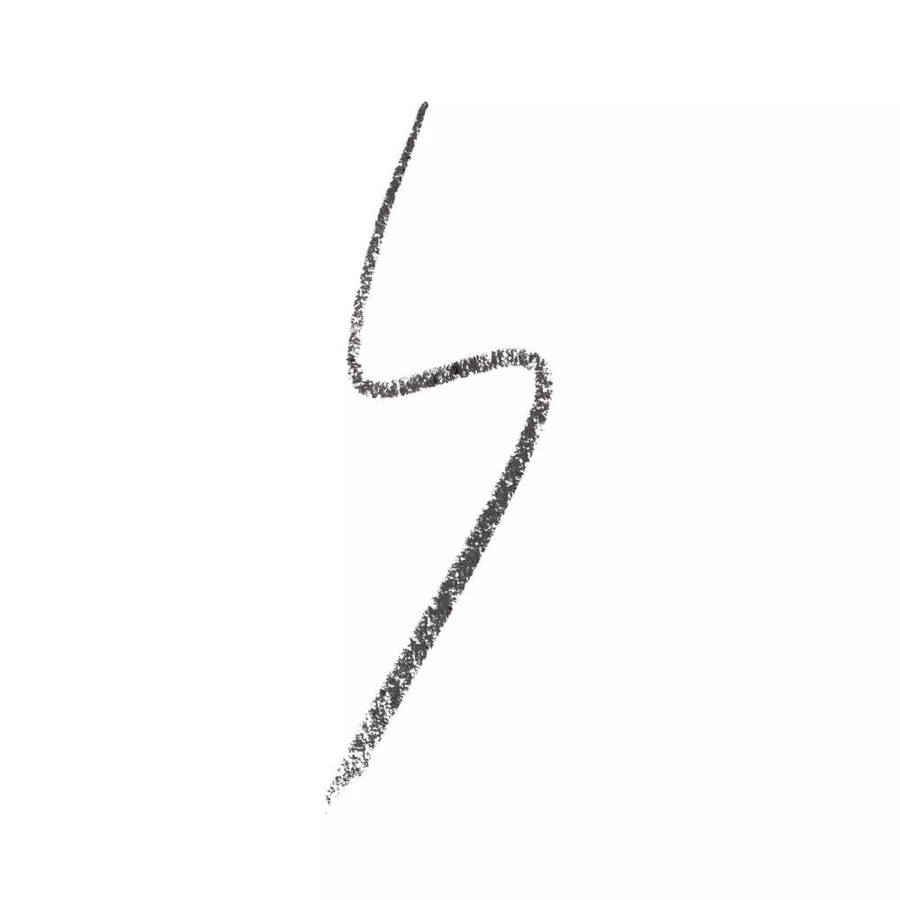 Trait de khôl gris sur fond blanc. Tracé en ligne sinueuse.