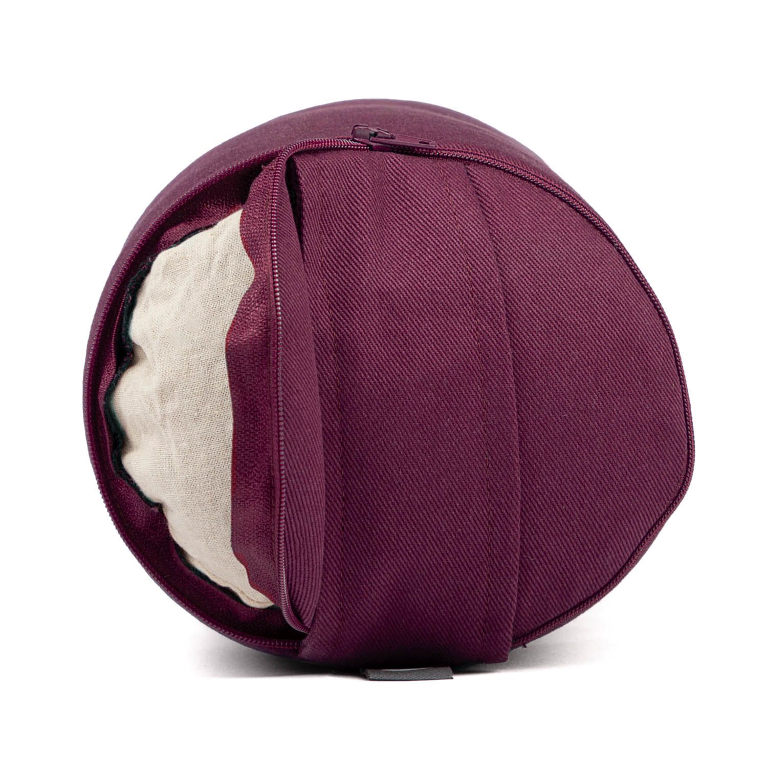 bodhi Yoga mini-bolter (rond), neck roll, ECO, écales de sarrasin aubergine