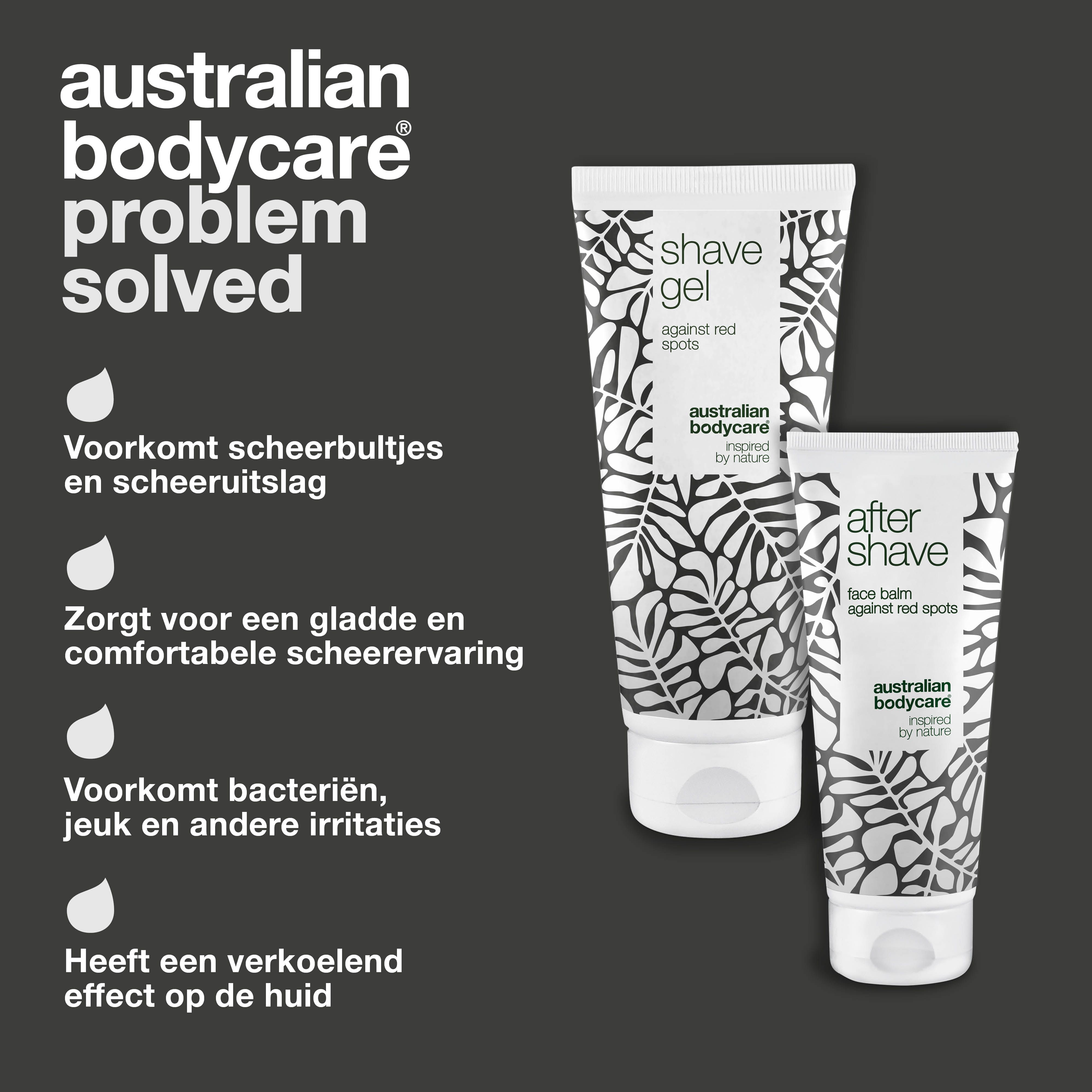 Australian Bodycare lost scheerproblemen op. Zorgt voor een gladde huid. Werkt verkoelend.