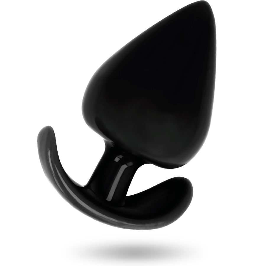 Plug anal noir en TPR avec une base large.