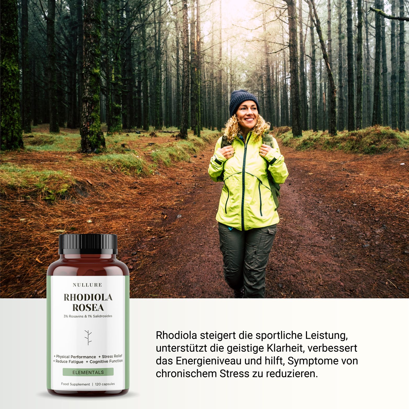 Nullure Rhodiola Rosea 200 mg – 3 % Rosavines & 1 % Salidrosides 120 pc ...