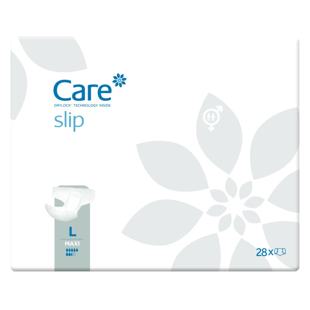 Dailee Care Slip Maxi: Verpakking met 28 incontinentiebroekjes, maat L, hoge absorptie.