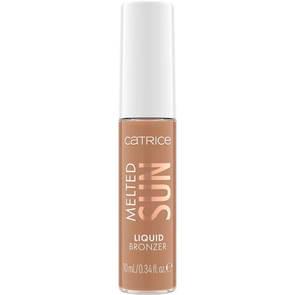 Catrice Bronzer liquide Melted Sun. Flacon, bouchon blanc, liquide brun.
