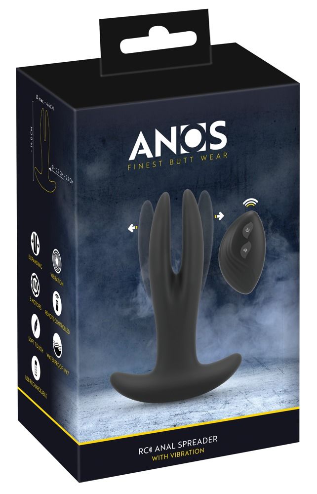 Emballage de l'écarteur anal ANOS avec vibration et télécommande.
