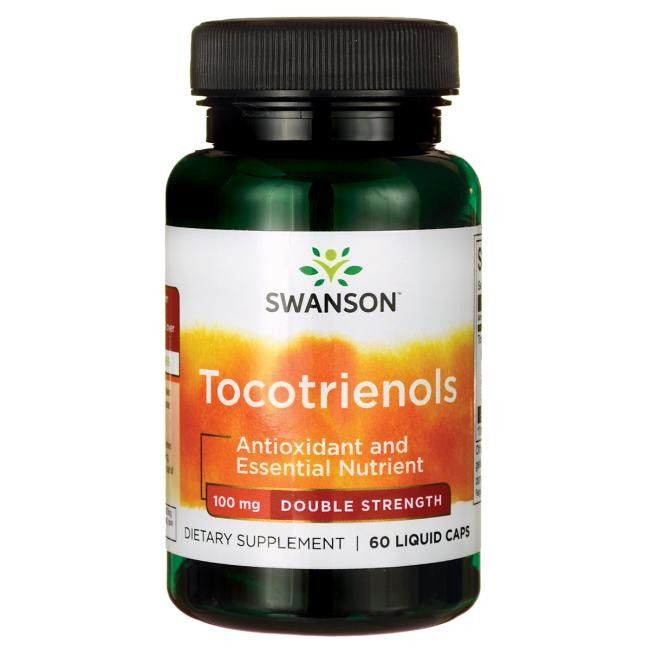 Groene fles met Swanson Tocotrienols, 100 mg, 60 capsules.