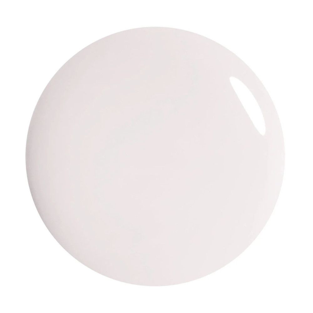 Produit rond blanc. Surface brillante. Aucun autre détail visible.