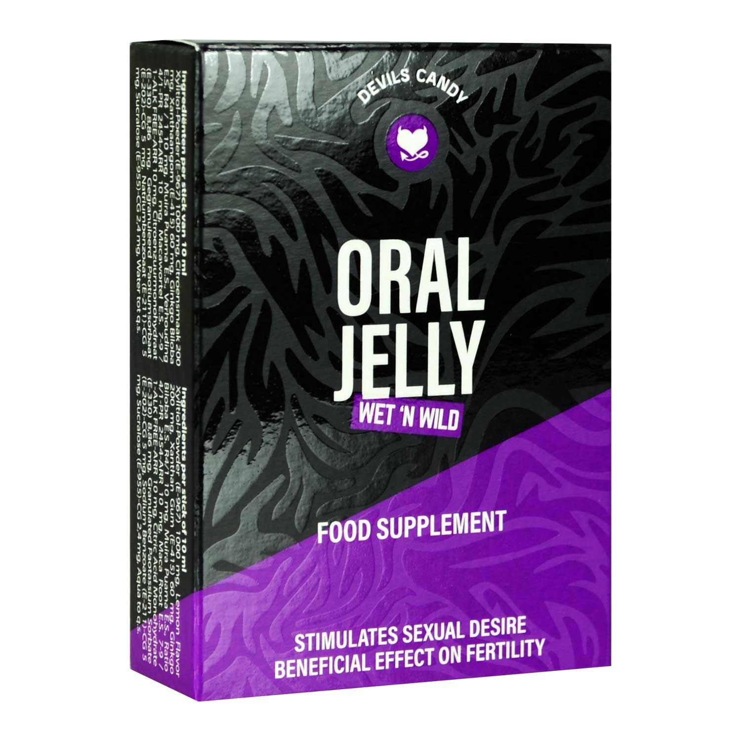 Verpakking van Oral Jelly, een voedingssupplement ter bevordering van seksueel verlangen.
