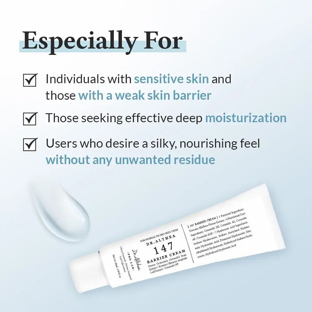 Texte: Particulièrement pour: Peaux sensibles et barrière cutanée faible. Hydratation efficace. Sensation soyeuse.
