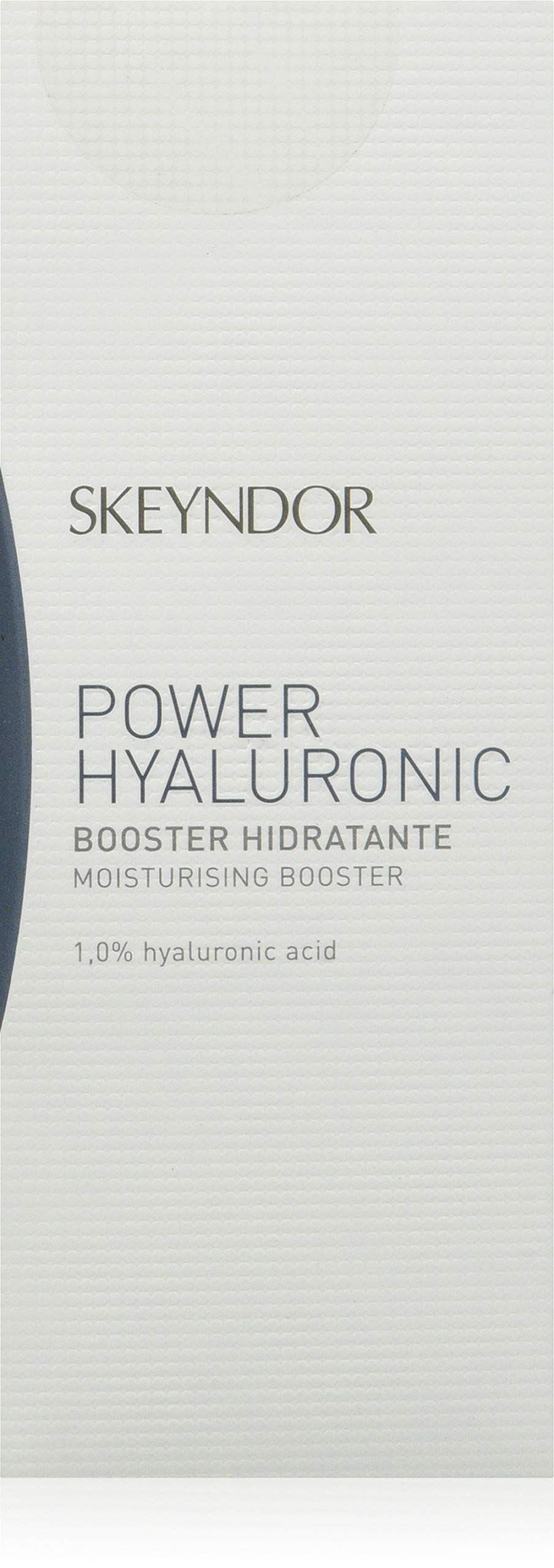 Witte doos met Skeyndor-logo en productnaam Power Hyaluronic.