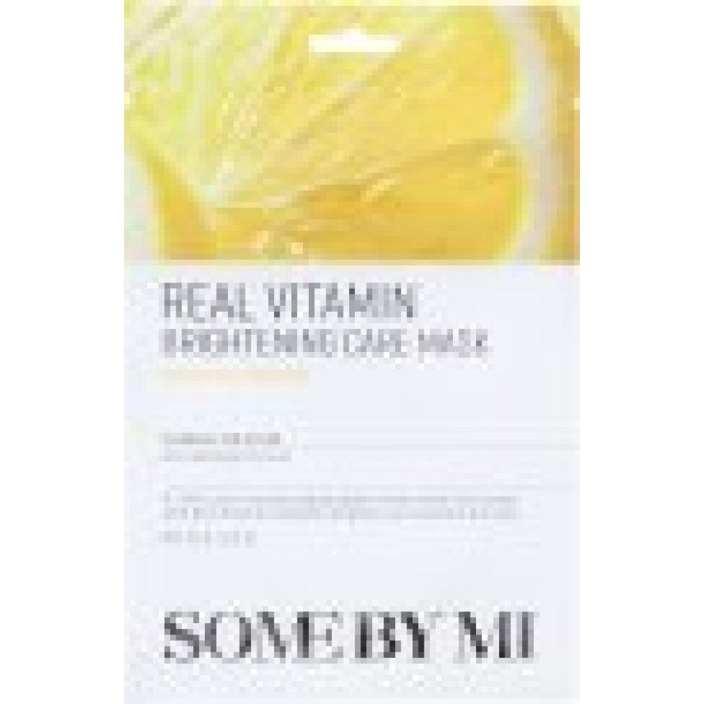 SOMEBYMI Real Vitamin Brightening Care Mask, sachet individuel avec motif citron.