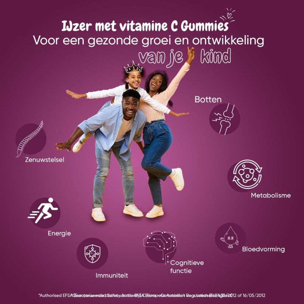 Familie. Grafieken tonen: energie, immuniteit, cognitieve functie, bloedvorming, botten, stofwisseling, zenuwstelsel.