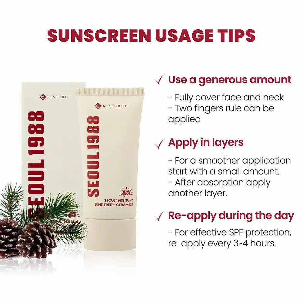 Infographie avec conseils d'utilisation de la crème solaire. Tube de produit et emballage en arrière-plan.