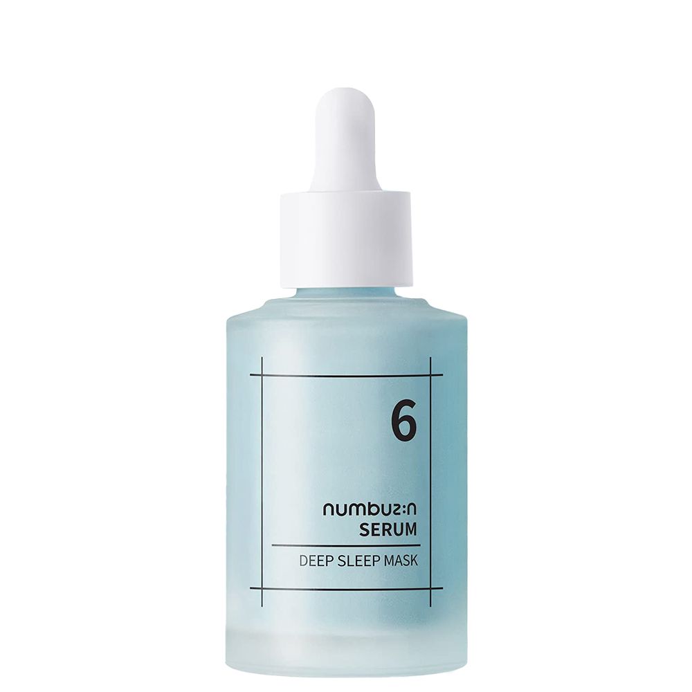 NUMBUZIN No.6 serumfles met druppelaar, lichtblauw glas, witte dop.