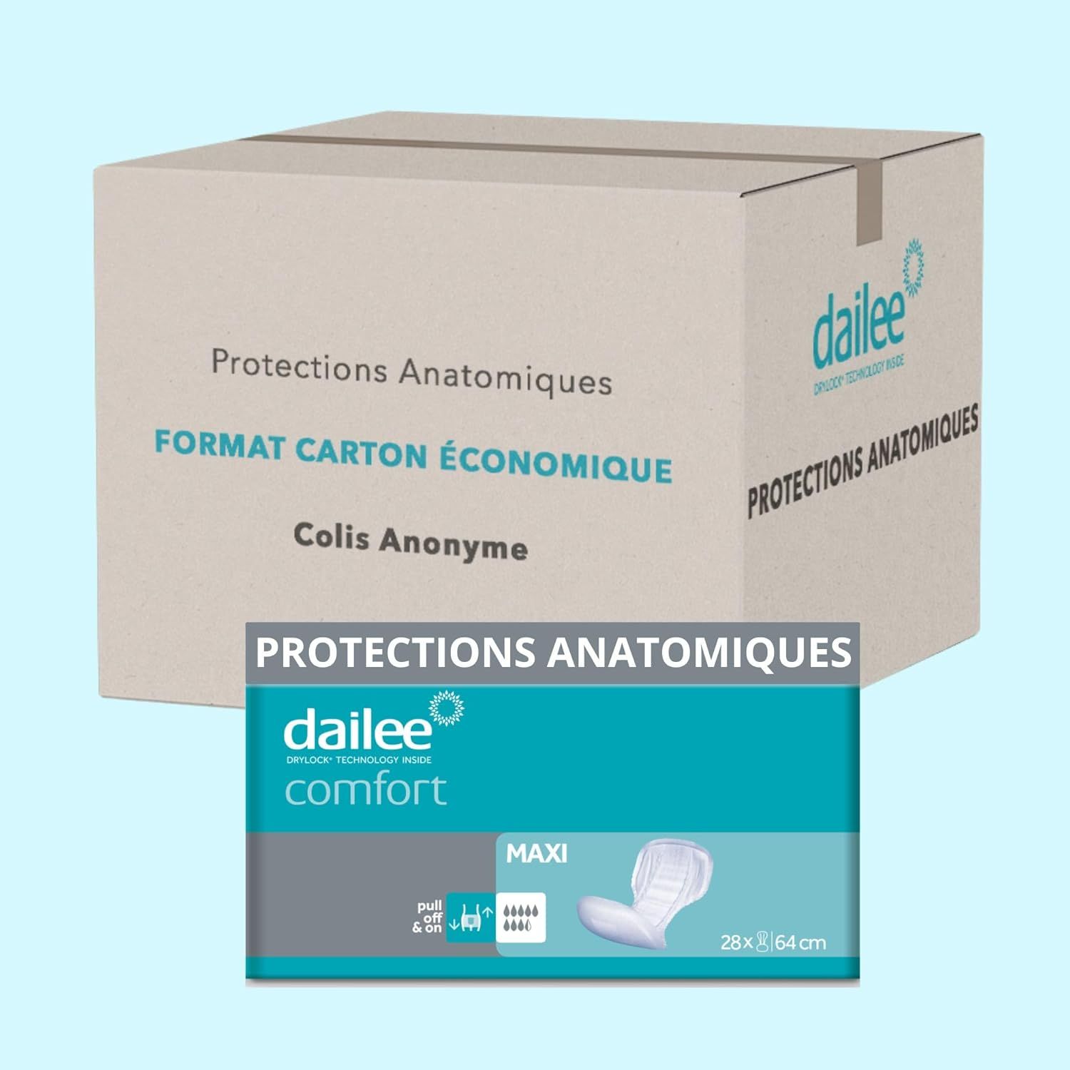 Dailee Comfort Maxi protections en carton, 28 unités.