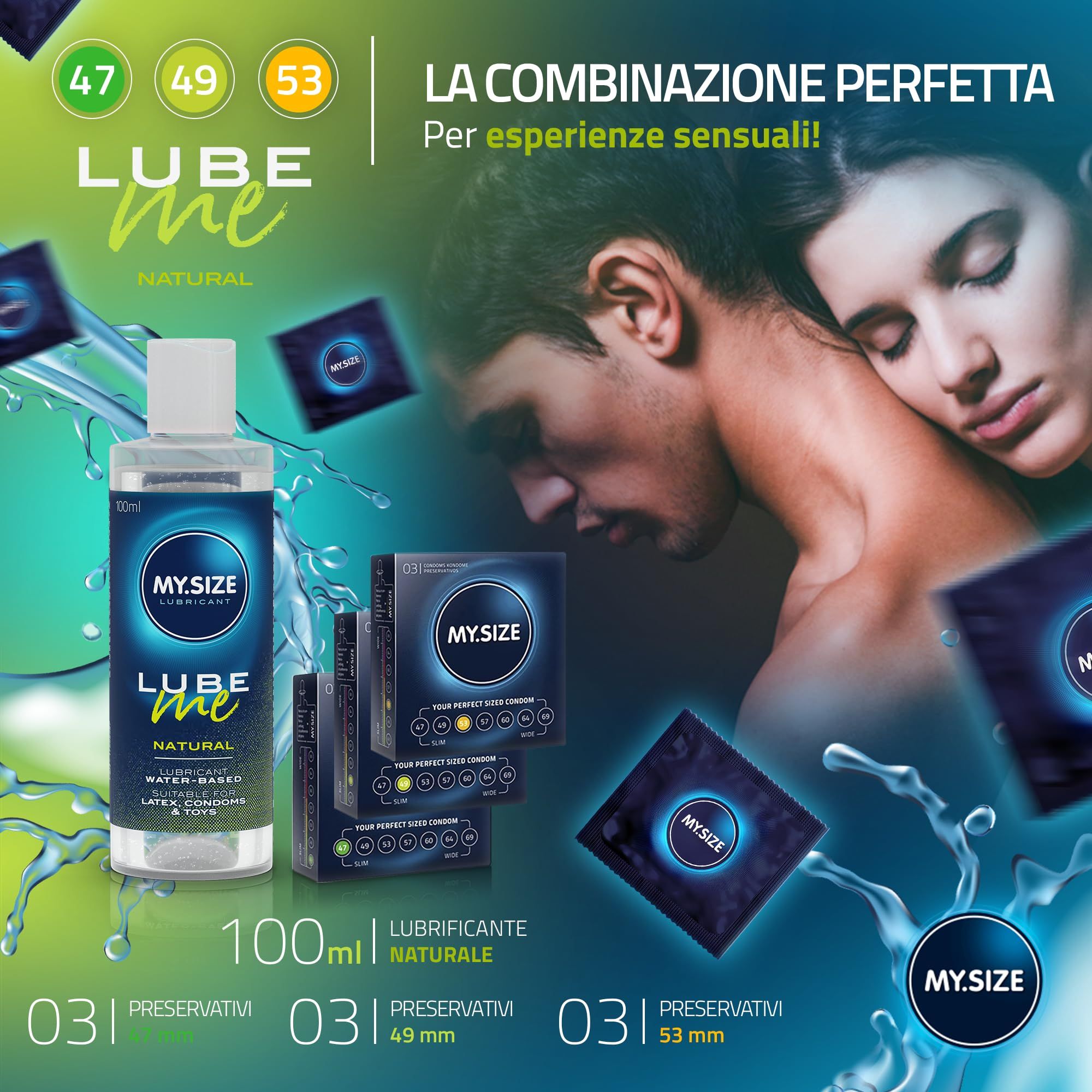 MY.SIZE Préservatifs + LUBE ME Natural Set
