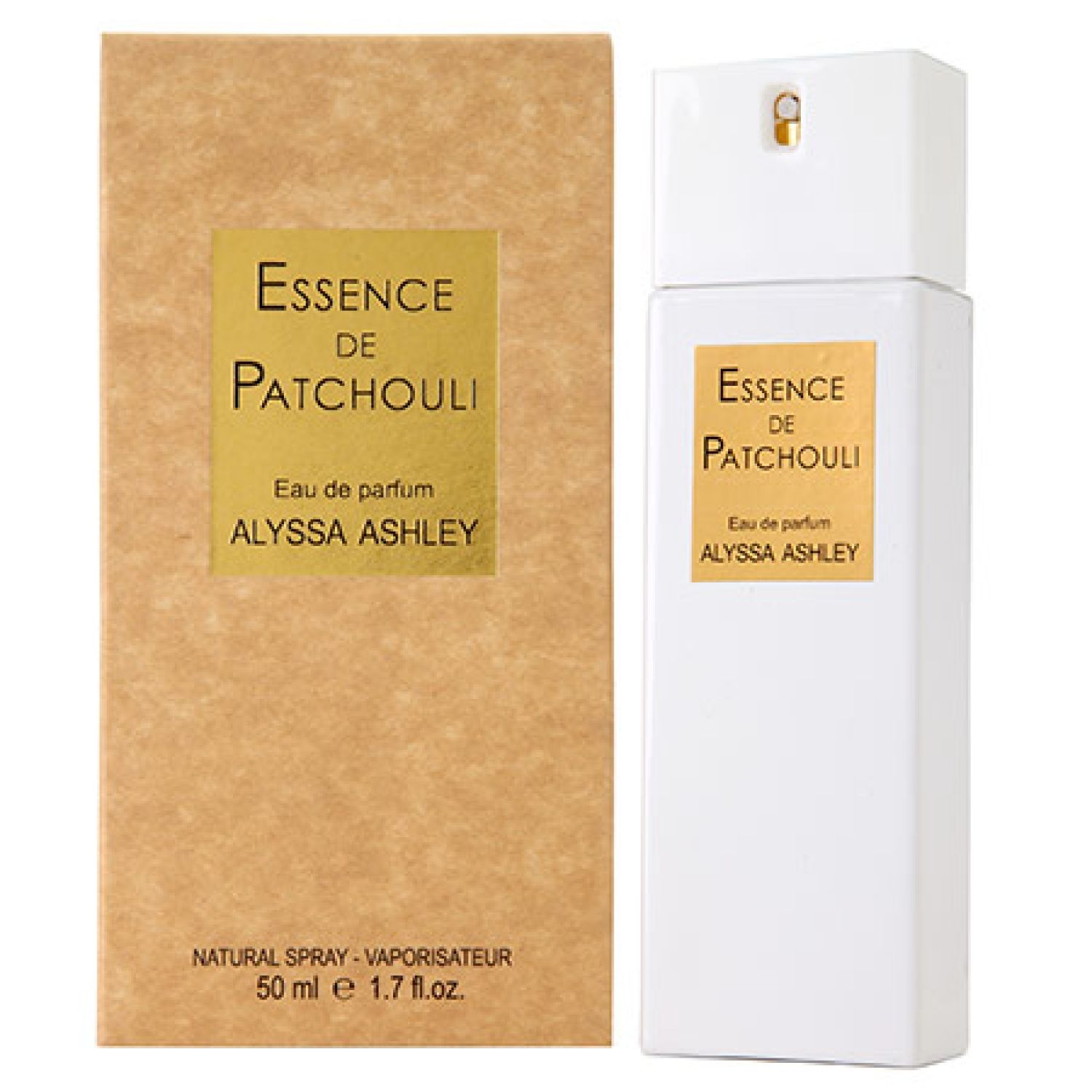 Flesje en doosje Alyssa Ashley Patchouli Eau de Parfum.