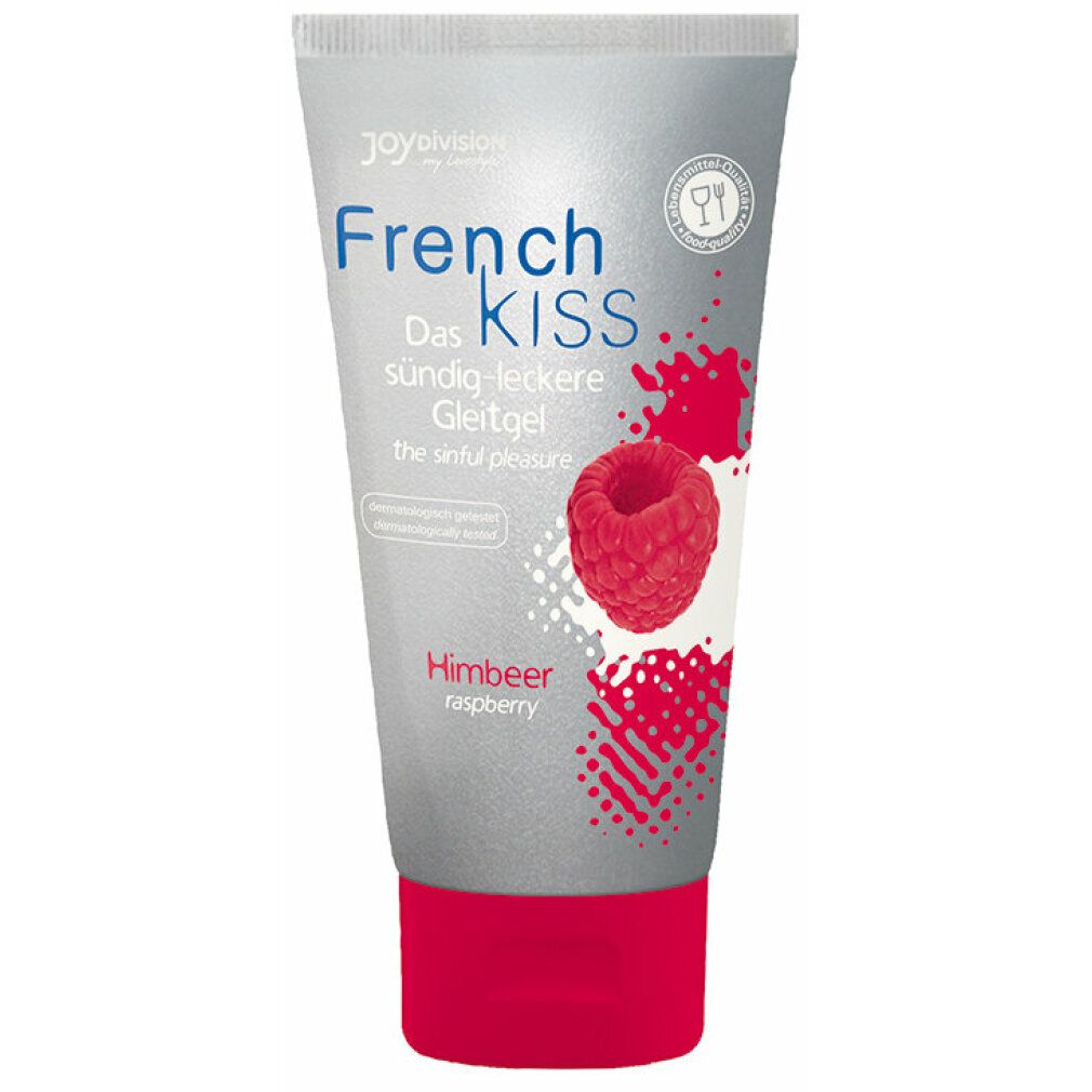 Tube Joydivision French Kiss Himbeer. Texte: Das sündig-leckere Gleitgel, Himbeer, raspberry.