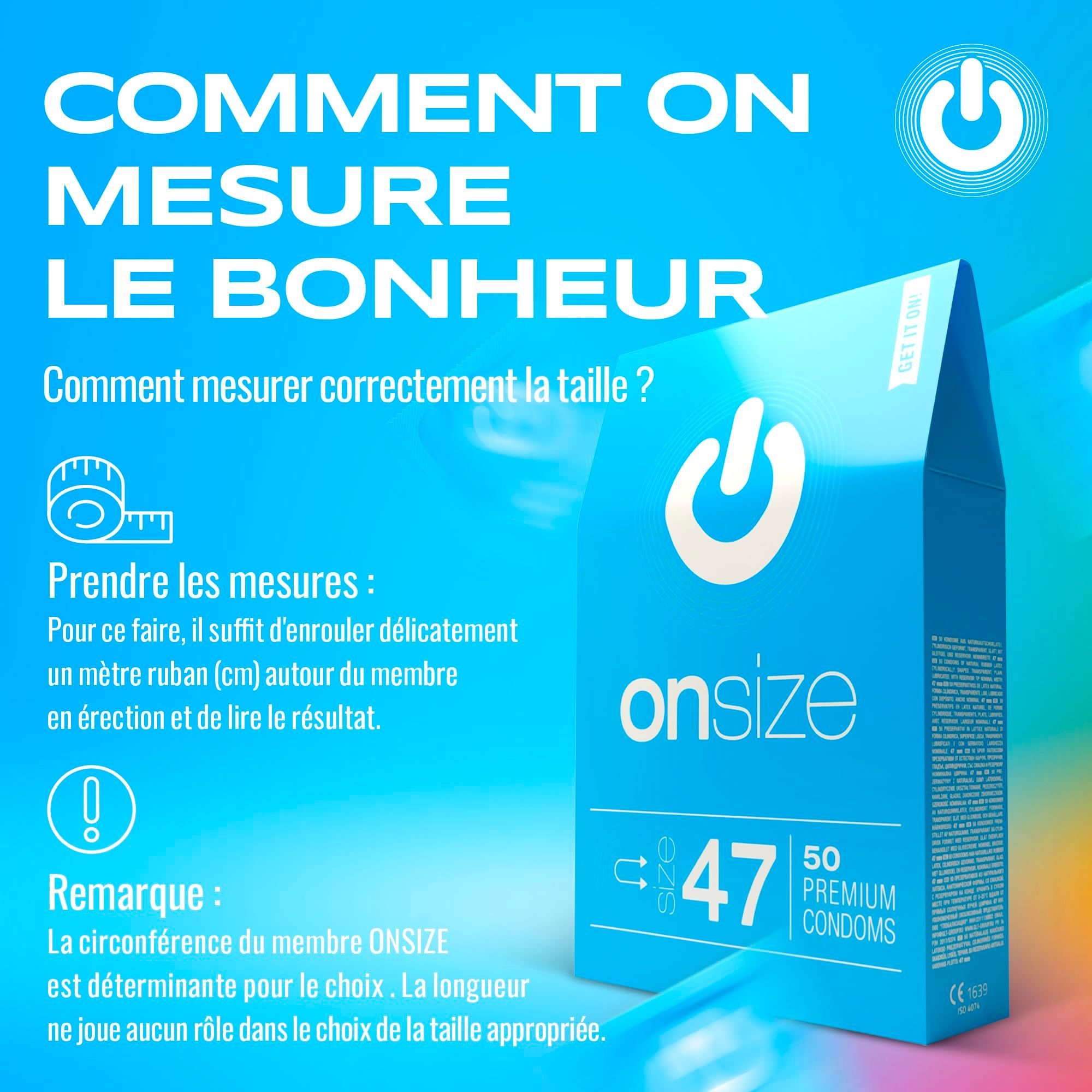 Instructions pour mesurer la circonférence du pénis pour la taille.