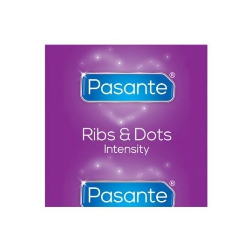 Emballage de préservatif Pasante Intensity Côtes & Points, violet.
