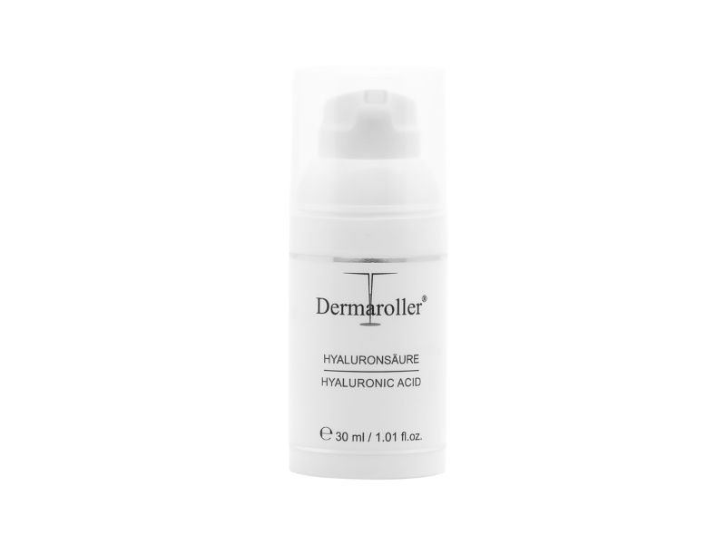 Witte dispenserfles met hyaluronzuur, 30 ml.