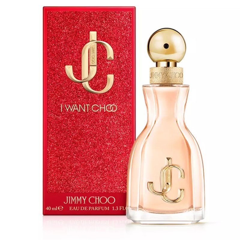 Jimmy Choo Eau de Parfum fles met JC-logo.