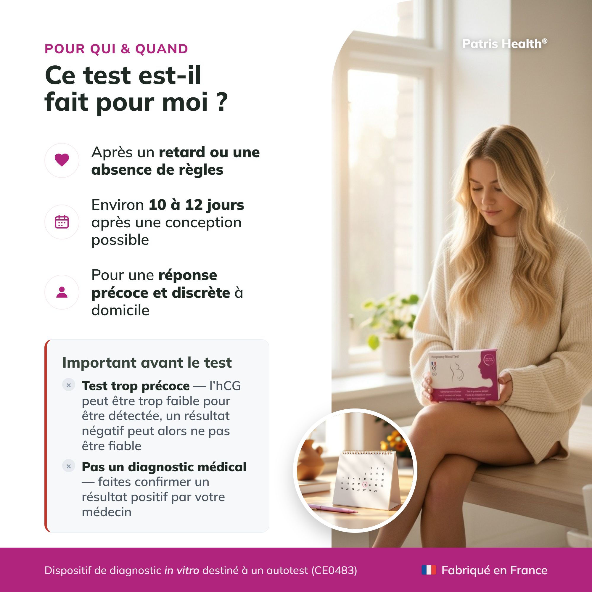 Graphique : Concentration de hCG dans le sang par rapport à l'urine au fil du temps.
