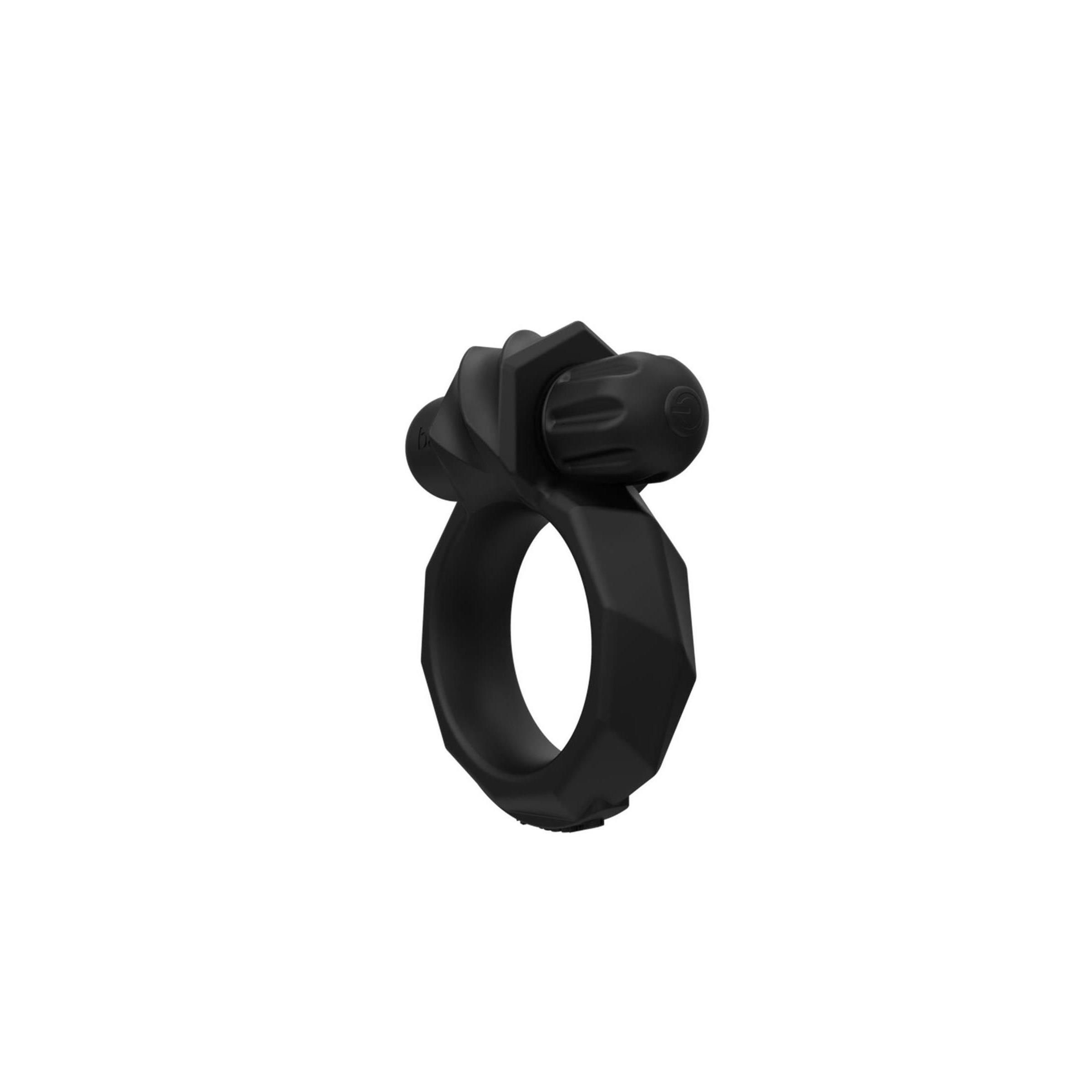 Zwarte ring met vibrerend opzetstuk.