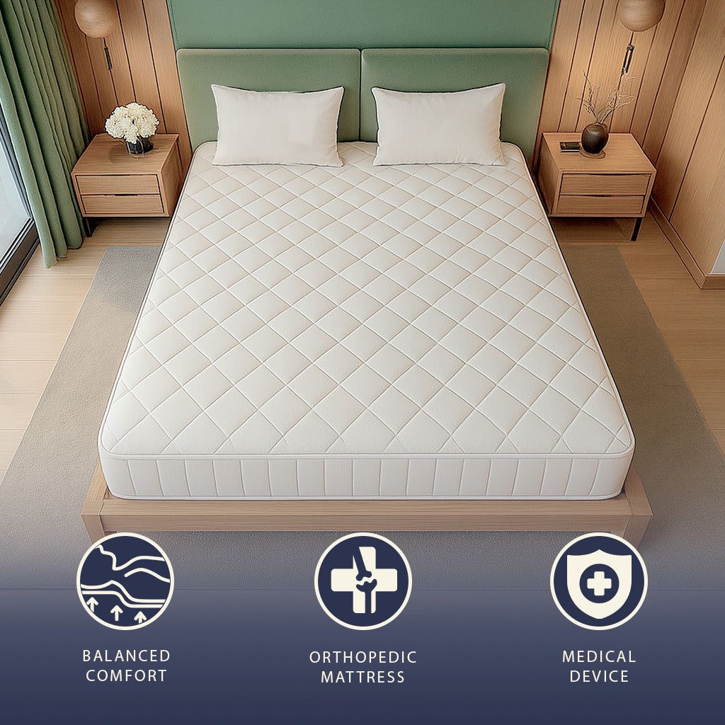 The White Stone Brandvertragende Matras 180x200 van Memory Foam Hoogte 20 cm | Orthopedisch