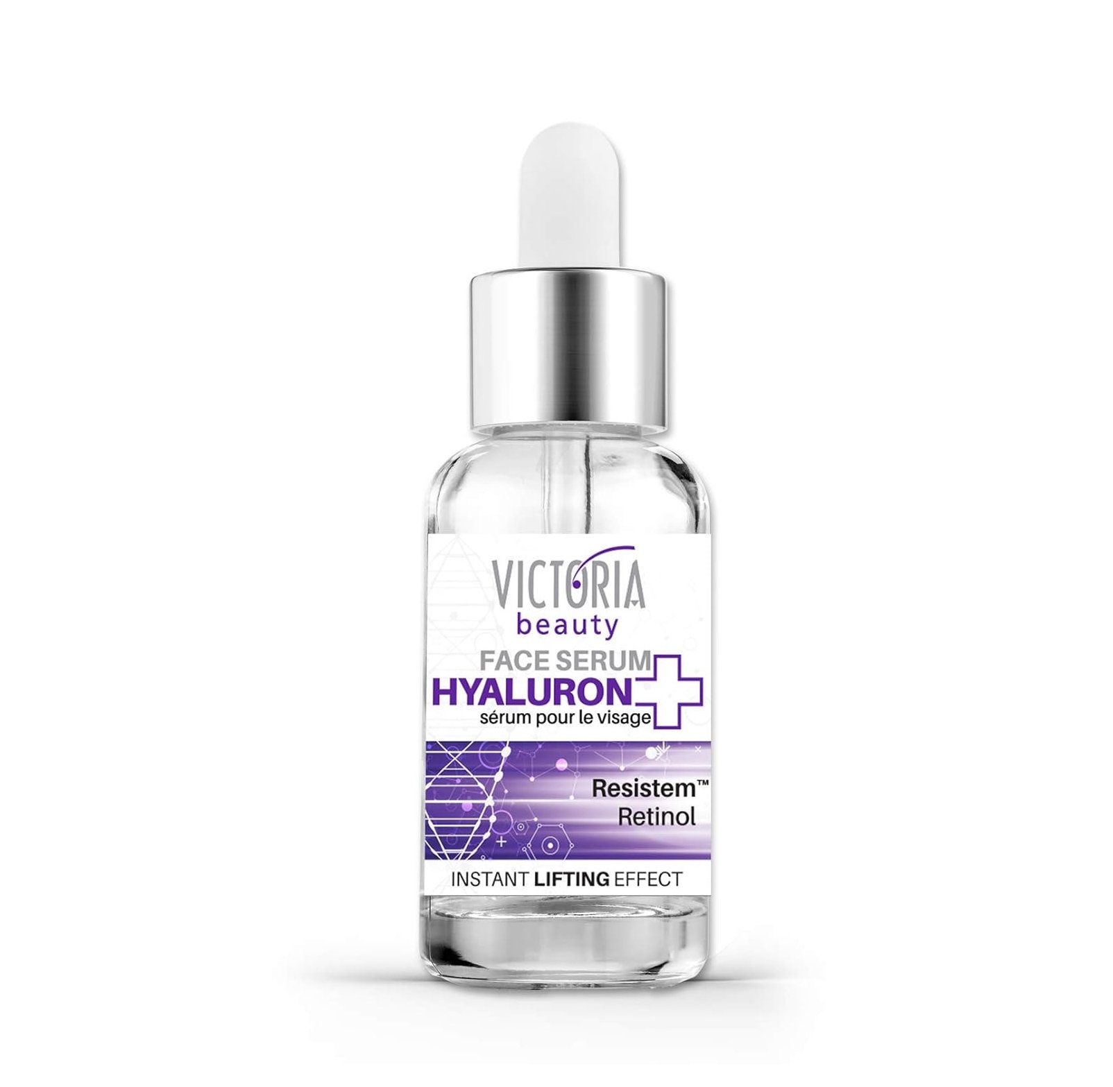 Victoria Beauty Hyaluron Serum flesje met pipet.