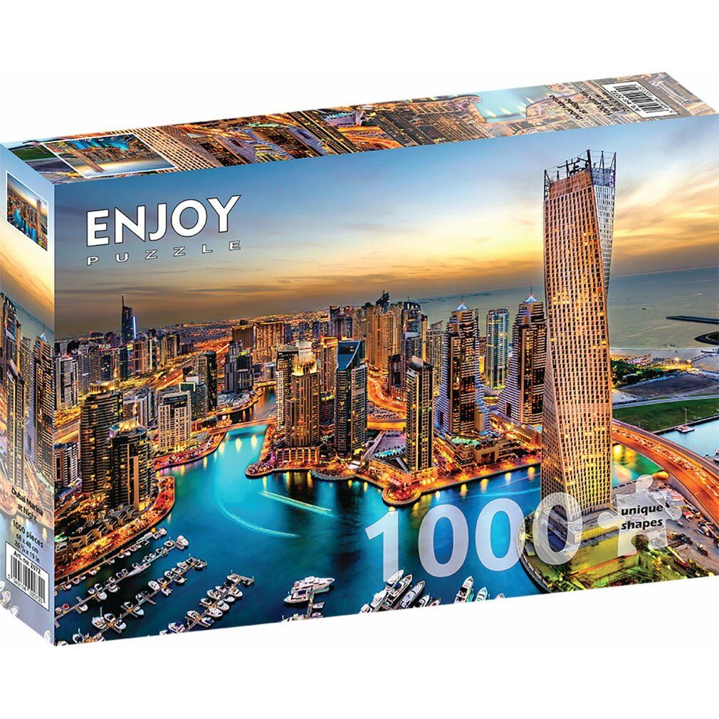 enjoy Puzzle Le port de Dubaï la nuit 1000 pièces