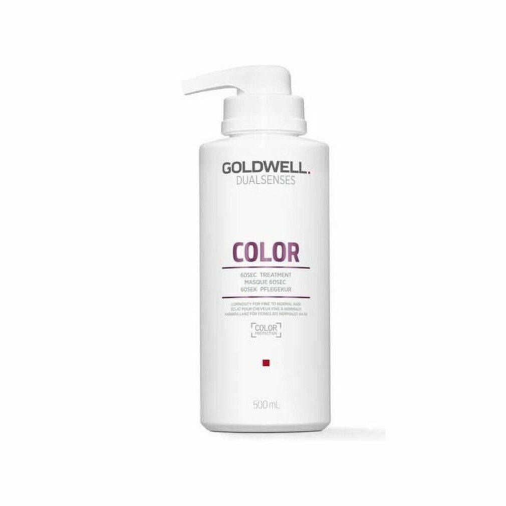 Goldwell Dualsenses Color fles met pomp. Witte fles met productnaam en rood vierkant.