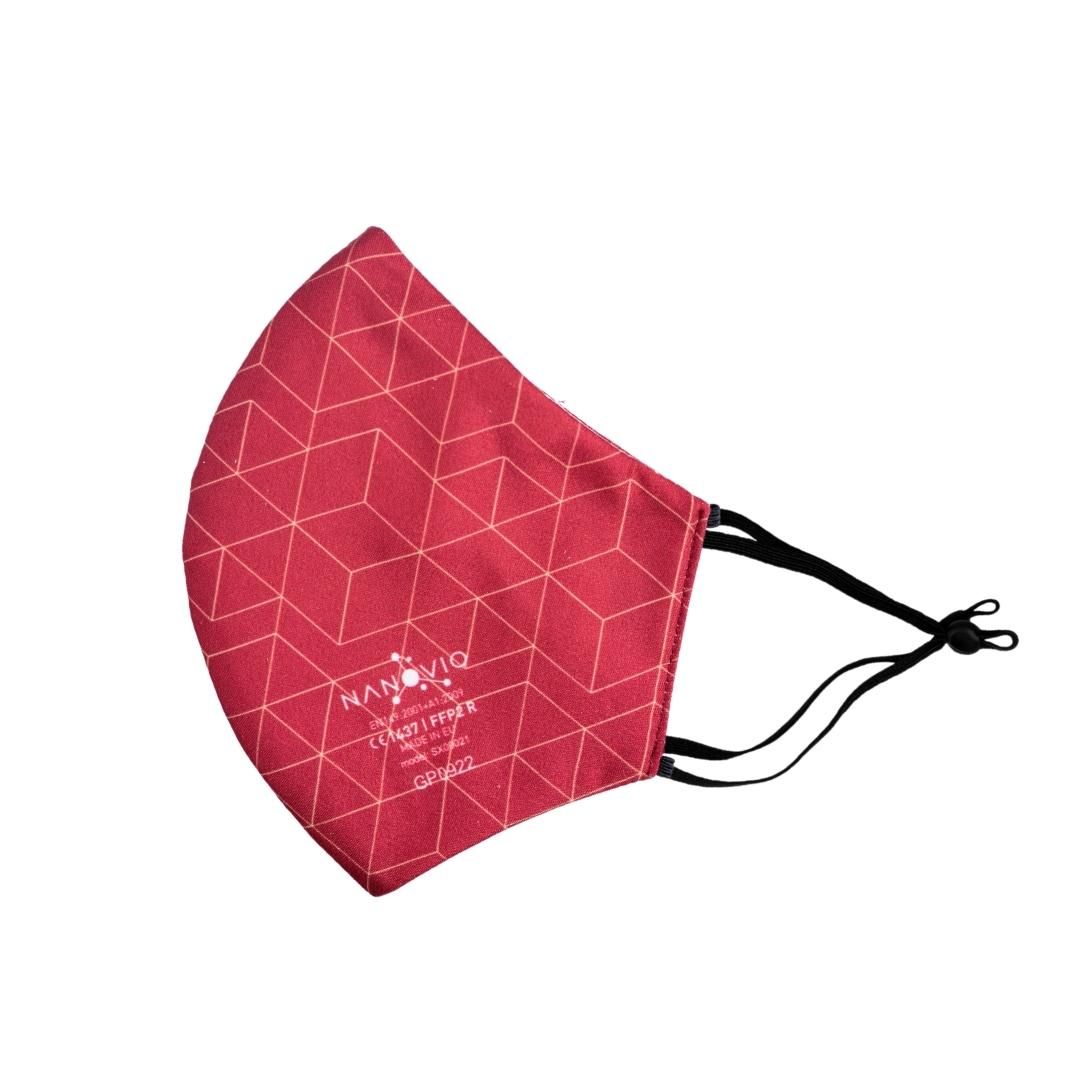 Nanovio FFP2 Maske réutilisable - Mosaïque Rouge