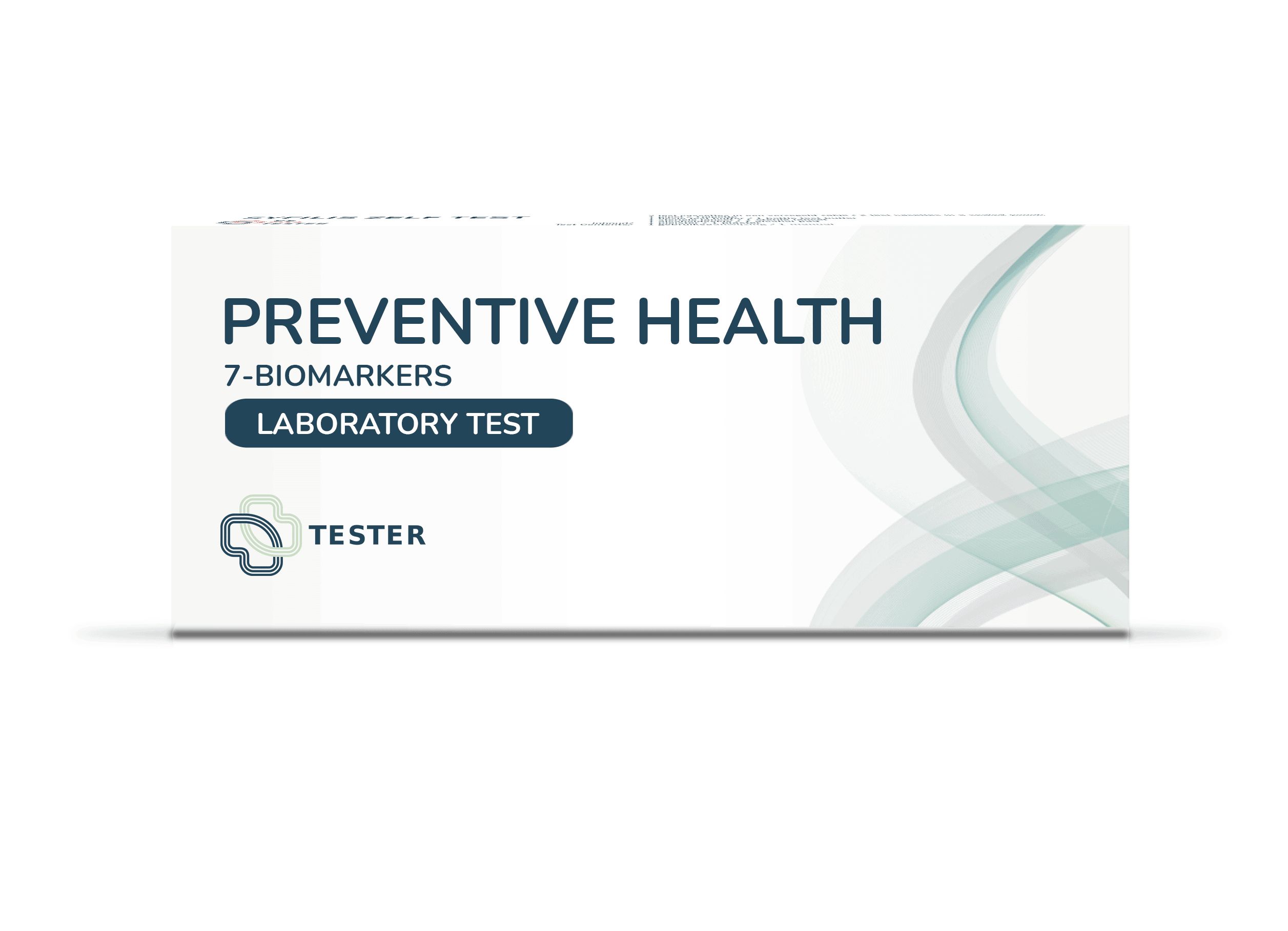 Verpakking van een preventieve bloedtest voor 7 biomarkers.