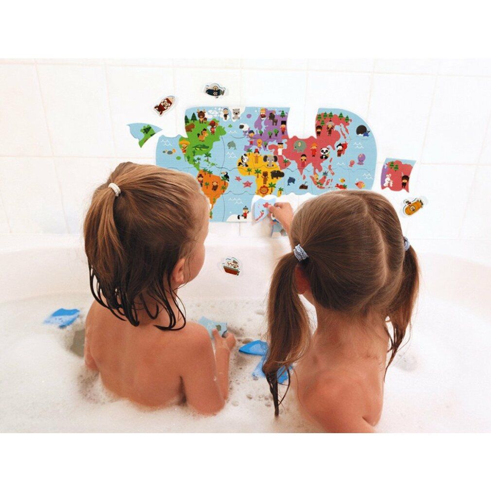 janon Salle de bains Puzzle World Map 28 Pièces