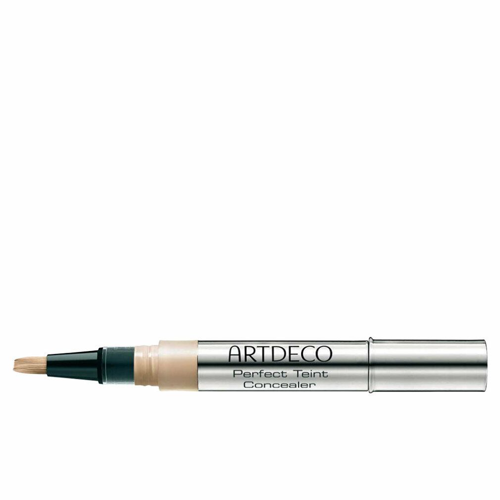 Correcteur Perfect Teint Artdeco. Bâton argenté avec liquide beige clair et applicateur. Bouchon noir. Nom du produit visible.