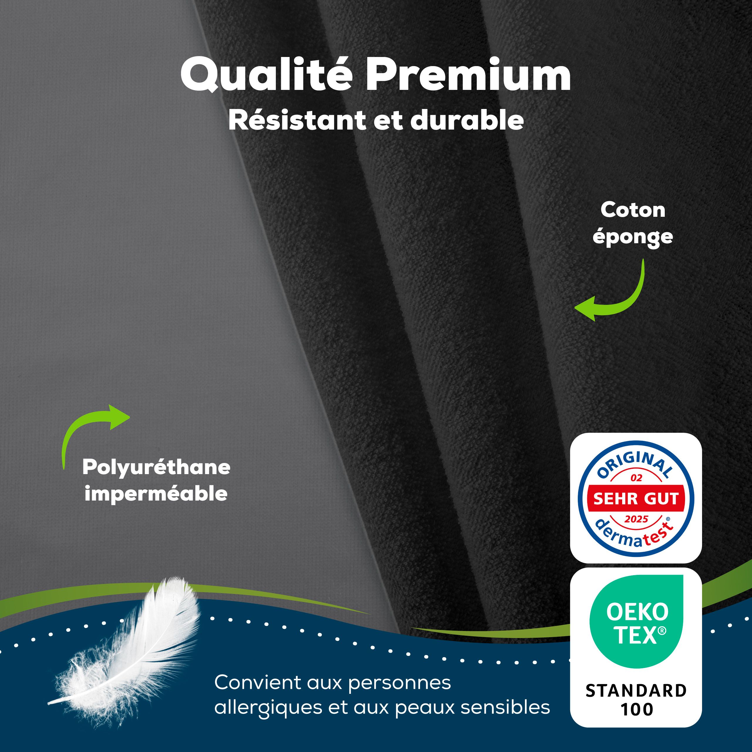 Sensalou drap-housse 100 x 200 en noir